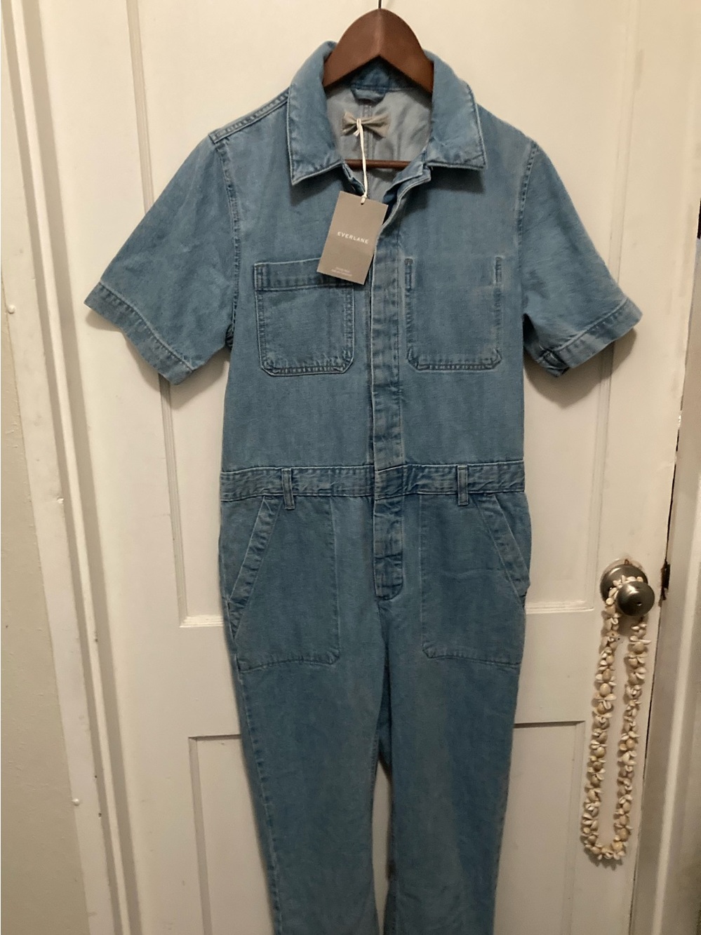 Everlane Light Blue Straight-Leg size 4 Denim Jumpsuit